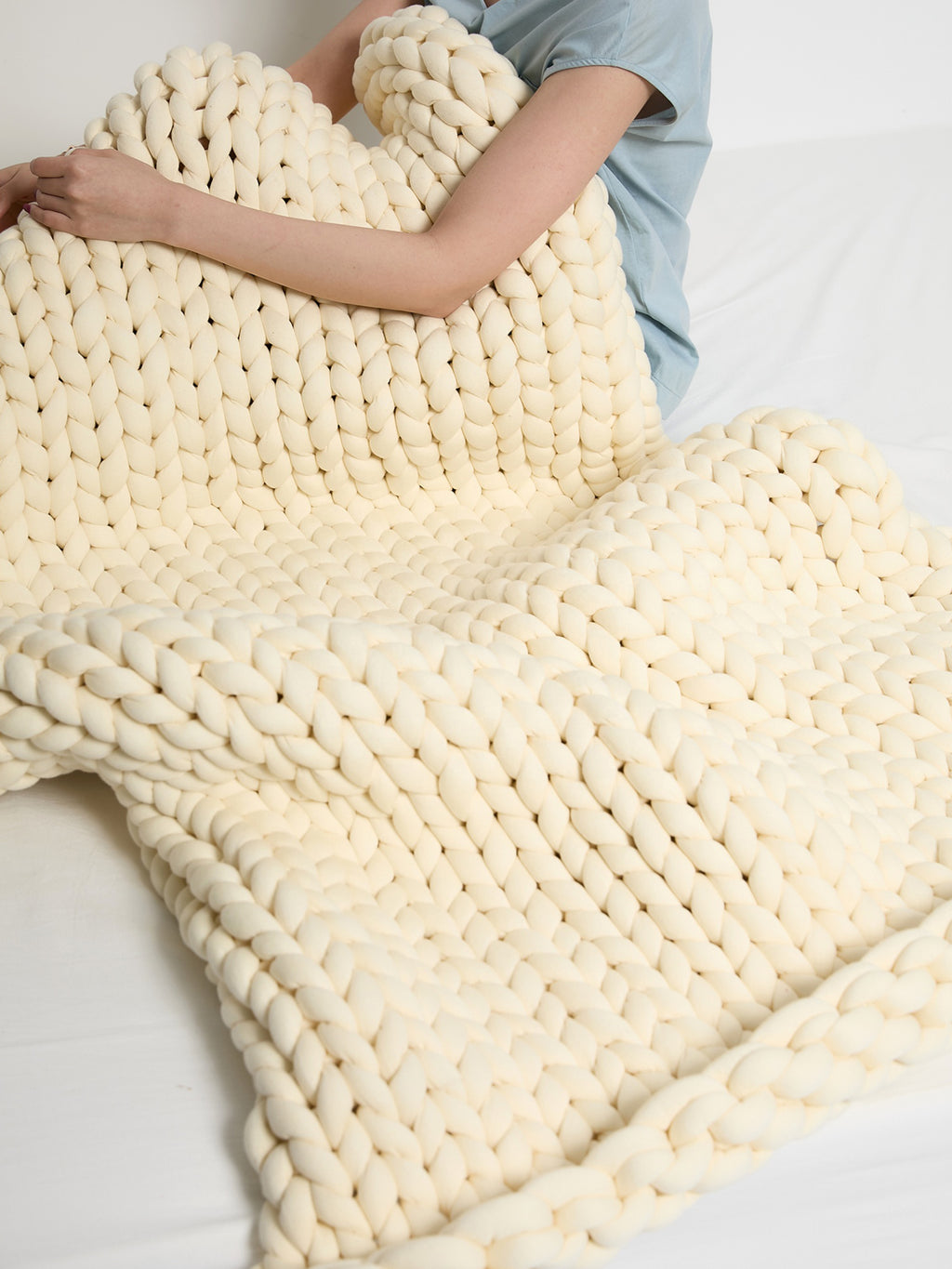 Knitted Throw Weighted Blanket Super Soft Cozy Warm Chunky 100% Polyester Solid American Style 1Piece/Opp Bag Top Grade 1Pcs