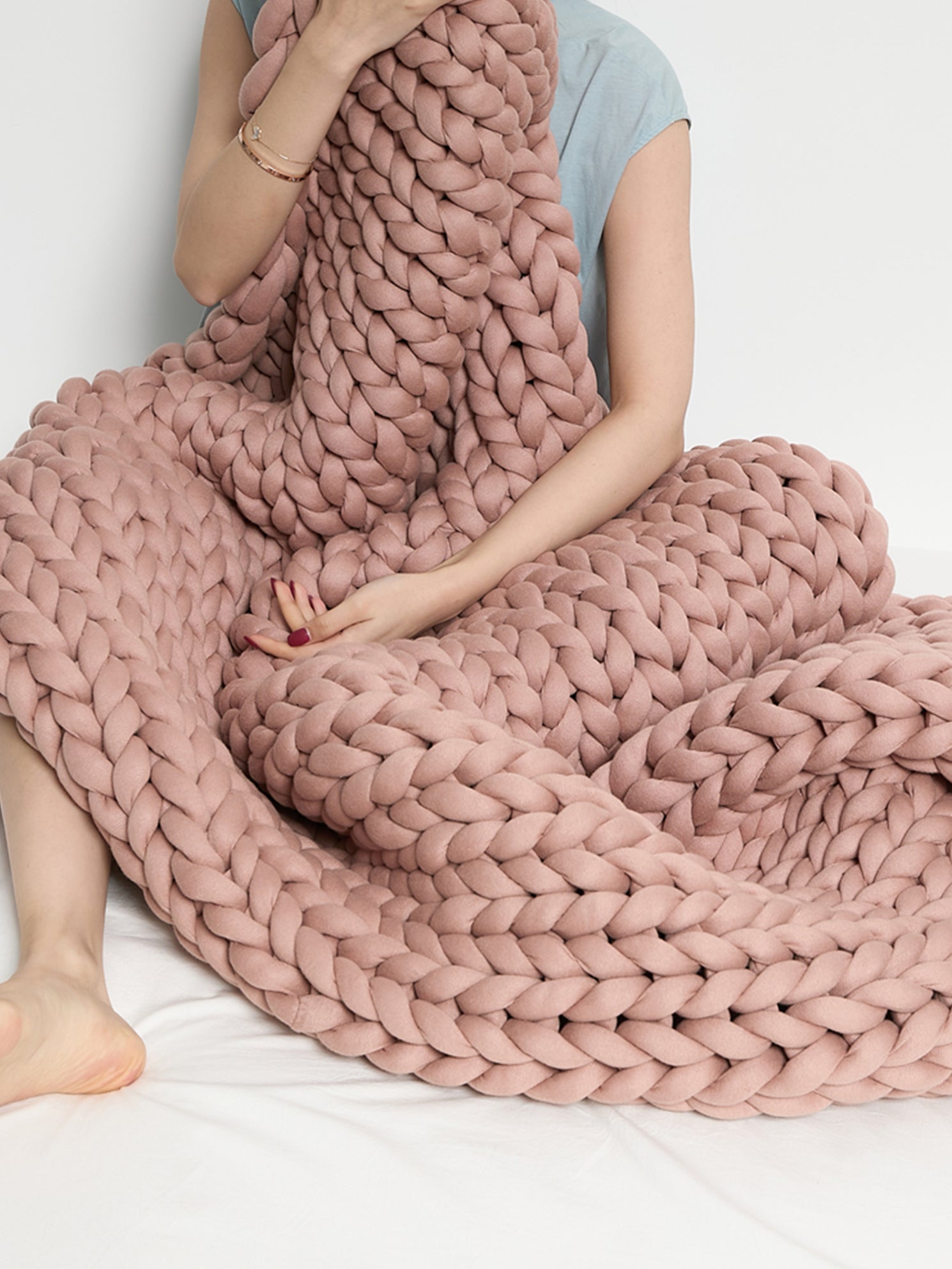 Weighted Snuggle Knit - Flamingo Pink