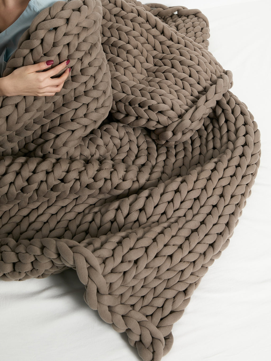 Knitted Throw Weighted Blanket Super Soft Cozy Warm Chunky 100% Polyester Solid American Style 1Piece/Opp Bag Top Grade 1Pcs