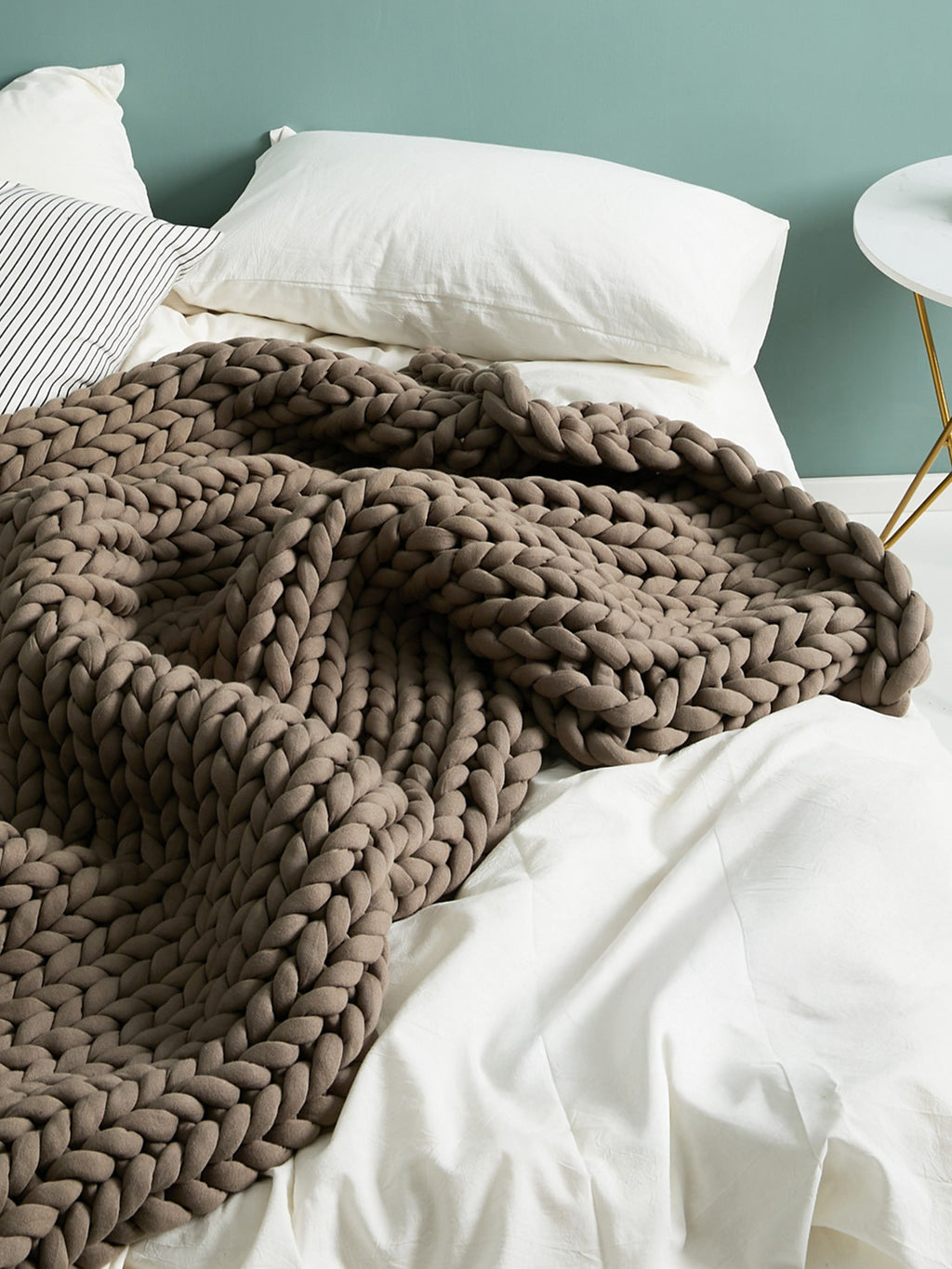 Knitted Throw Weighted Blanket Super Soft Cozy Warm Chunky 100% Polyester Solid American Style 1Piece/Opp Bag Top Grade 1Pcs